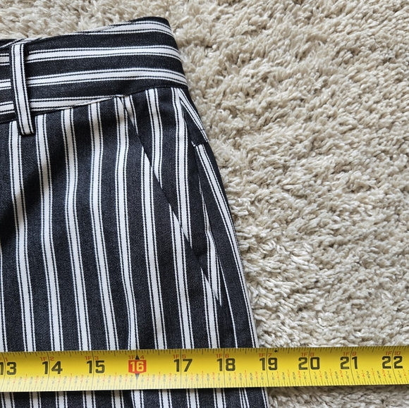 Commense Wide Leg Pants Womens M Gray White Stipe Boho - Picture 10 of 10